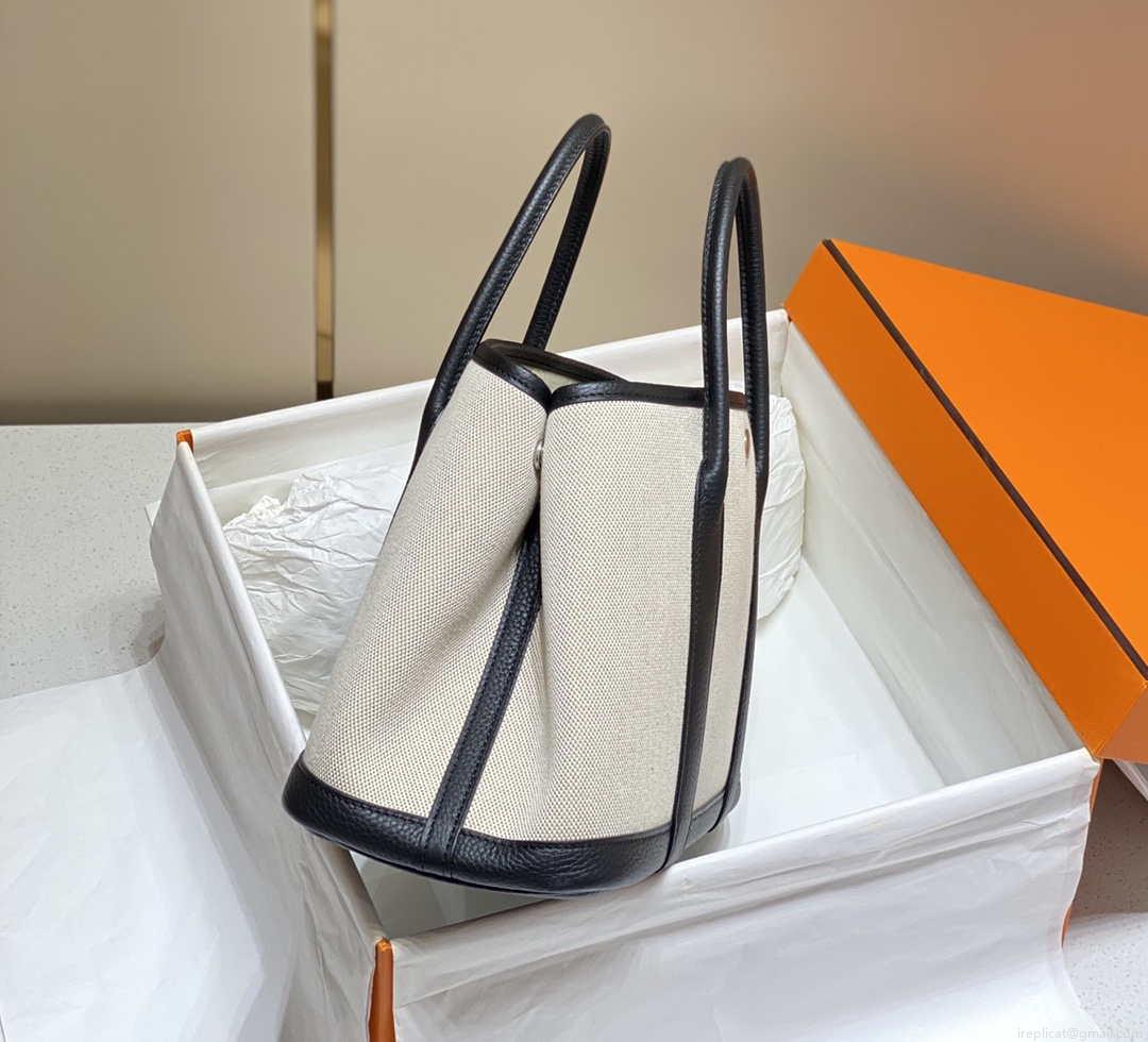 Hermes Beige Canvas Garden Party 30cm Bag H239050
