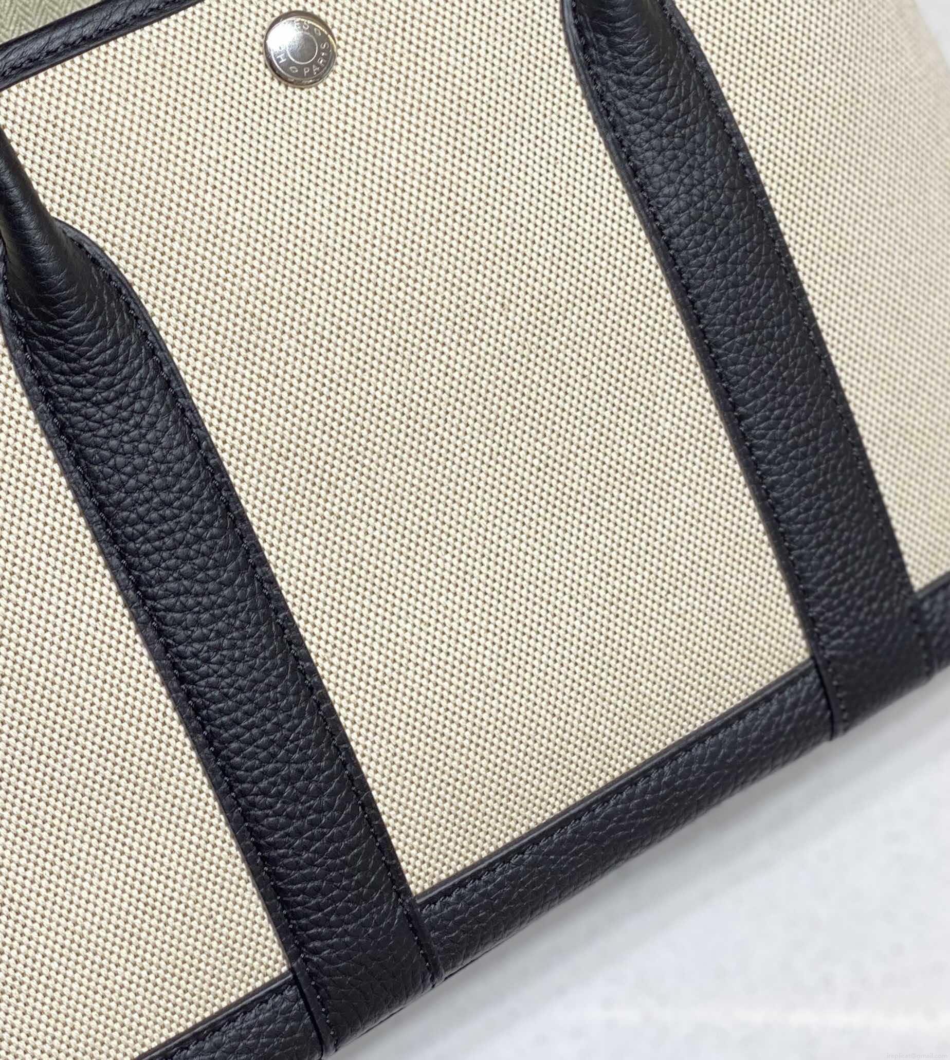 Hermes Beige Canvas Garden Party 30cm Bag H239050