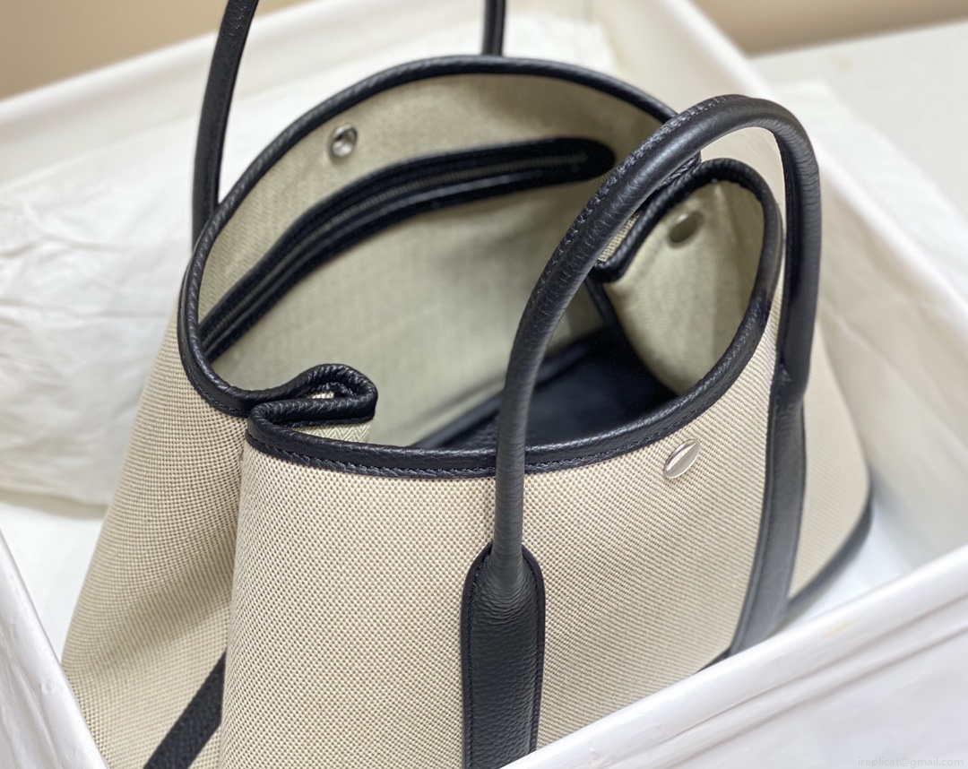 Hermes Beige Canvas Garden Party 30cm Bag H239050