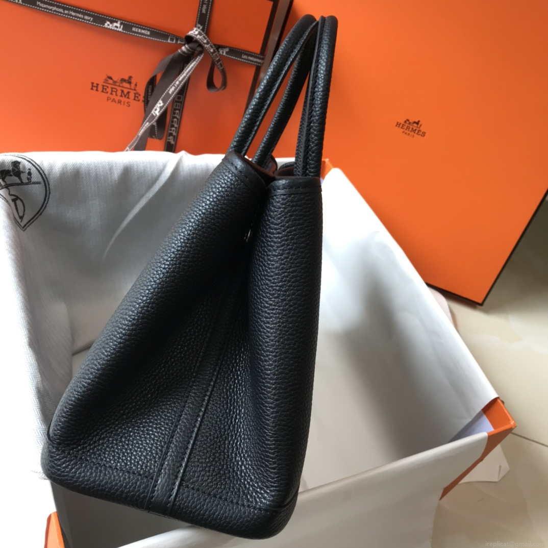 Hermes Black Togo leather Garden Party 30cm Bag Machine sewing H239053