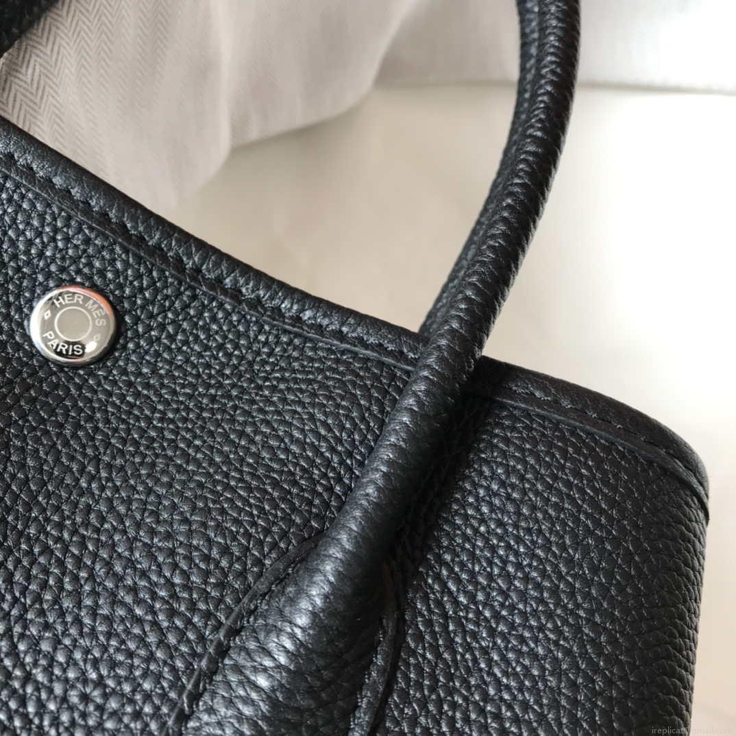 Hermes Black Togo leather Garden Party 30cm Bag Machine sewing H239053