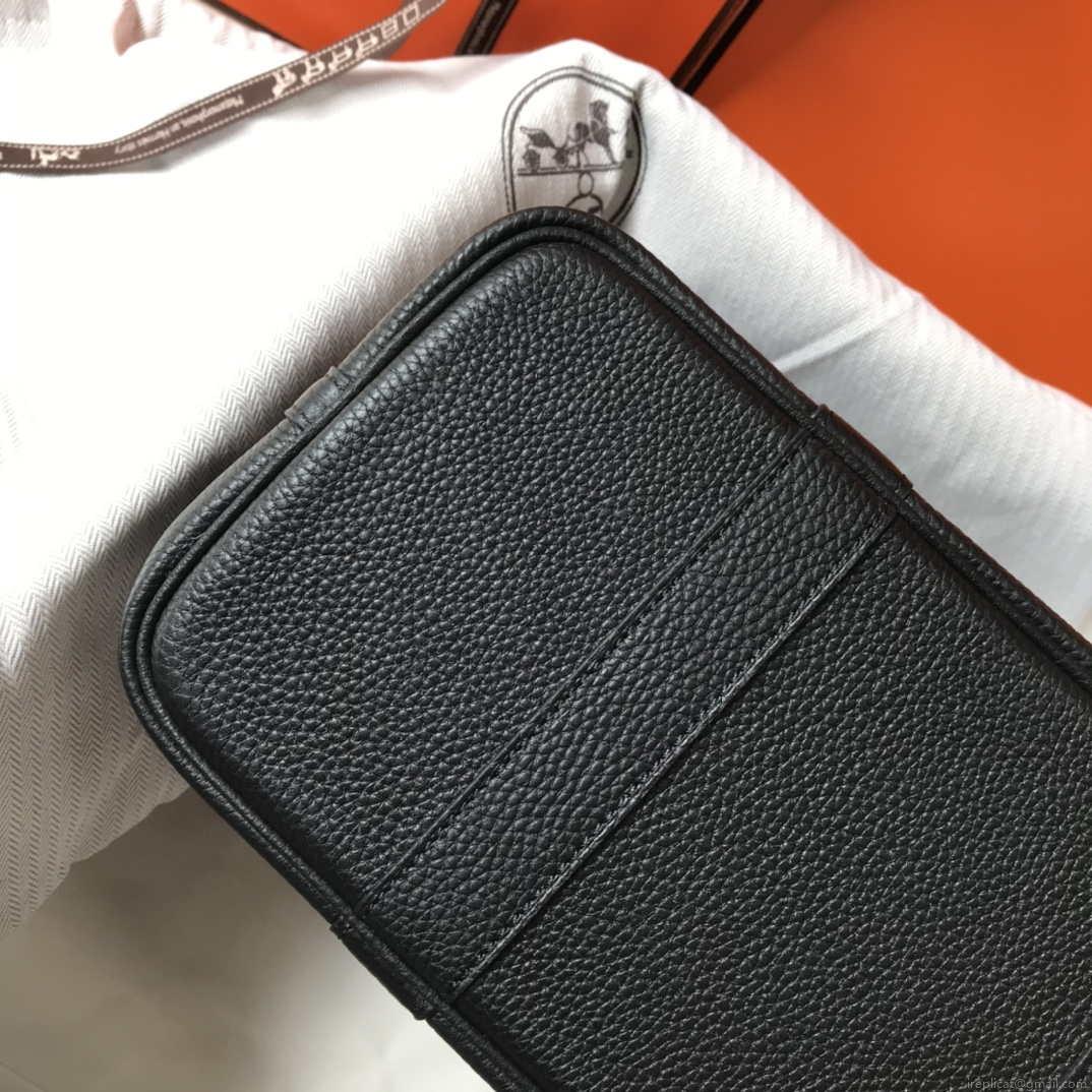Hermes Black Togo leather Garden Party 30cm Bag Machine sewing H239053