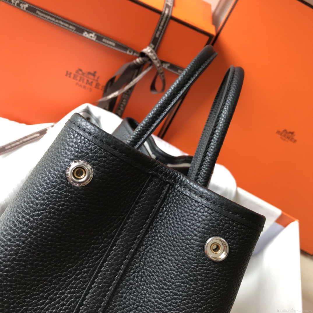 Hermes Black Togo leather Garden Party 30cm Bag Machine sewing H239053