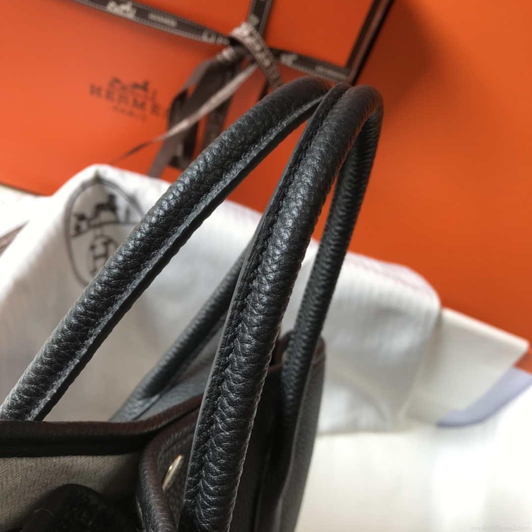 Hermes Black Togo leather Garden Party 30cm Bag Machine sewing H239053
