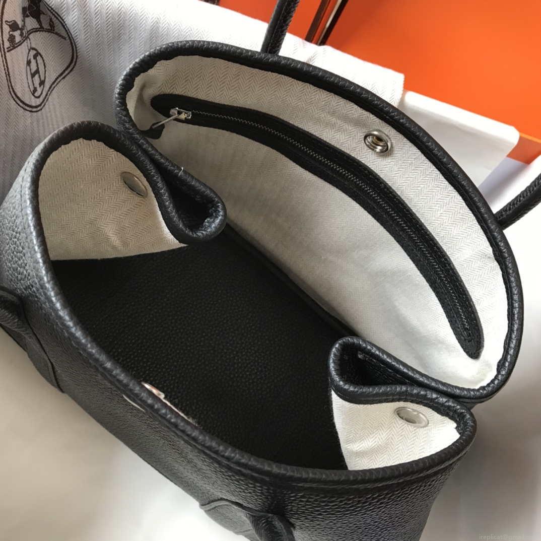 Hermes Black Togo leather Garden Party 30cm Bag Machine sewing H239053