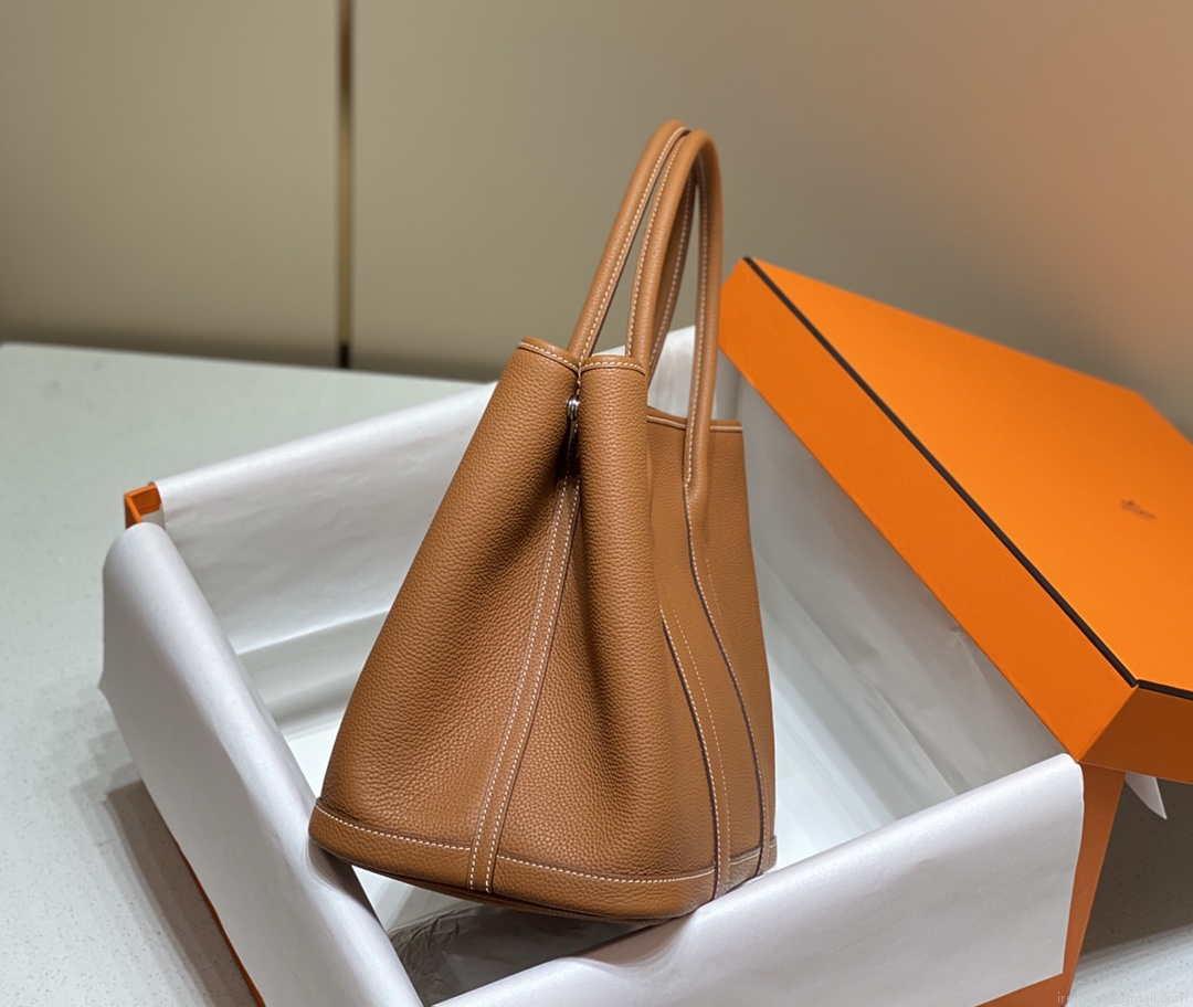 Hermes Brown Togo Medium Garden Party 36cm Bag H239054