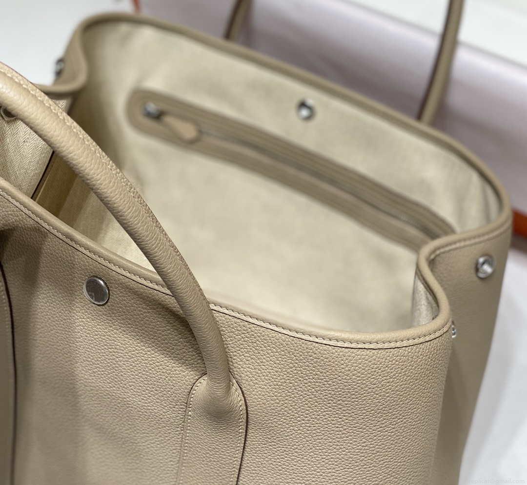Hermes Light Gray Togo Medium Garden Party 36cm Bag H239056