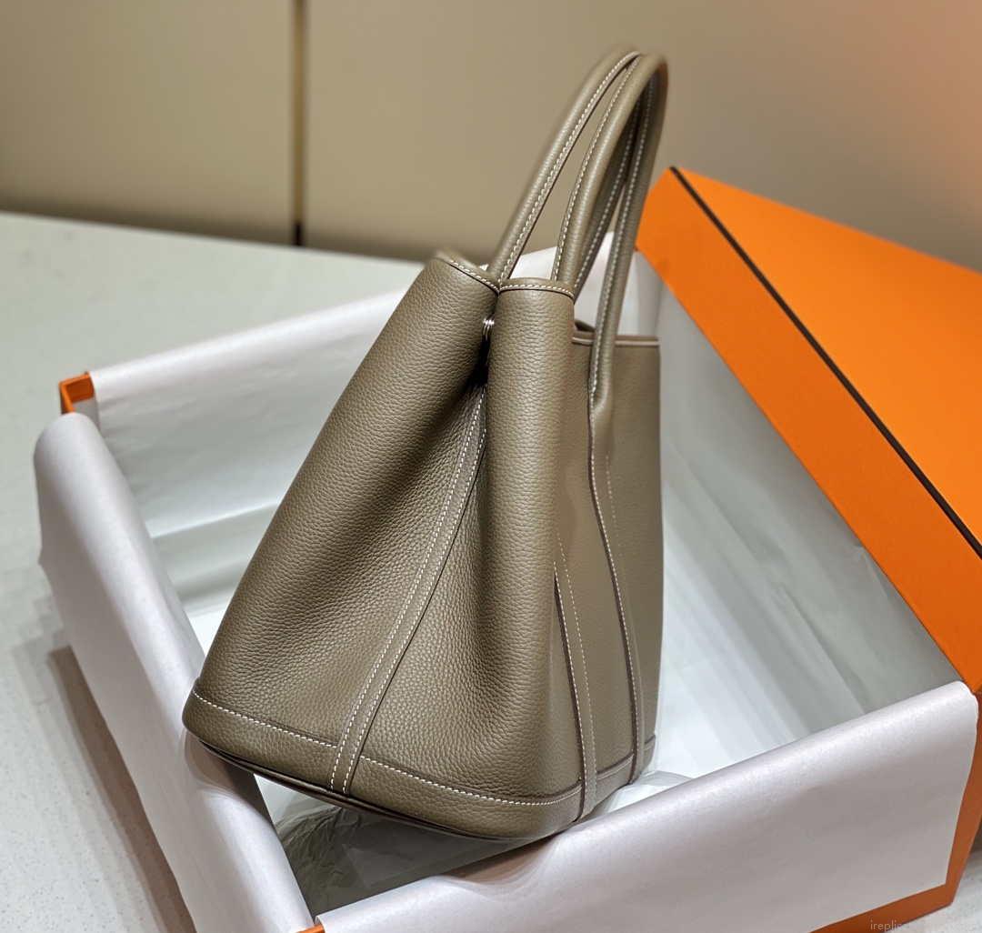 Hermes Gray Togo Medium Garden Party 36cm Bag H239057