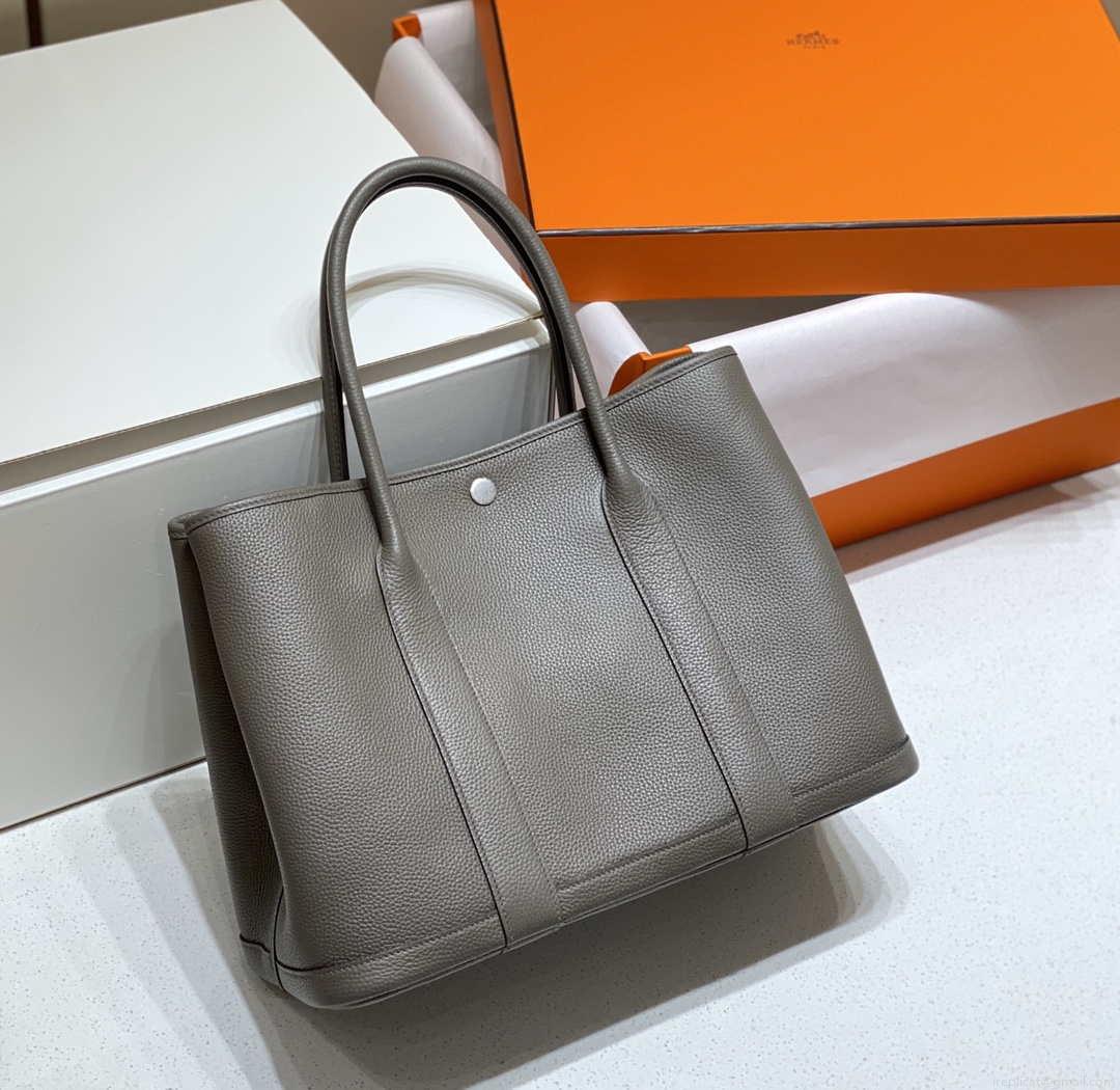 Hermes Dark Gray Togo Medium Garden Party 36cm Bag H239059