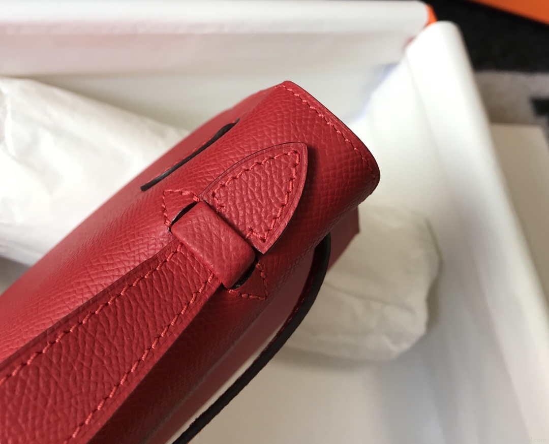 Hermes Mini Kelly Pouchette Epsom Leather H230227 Red