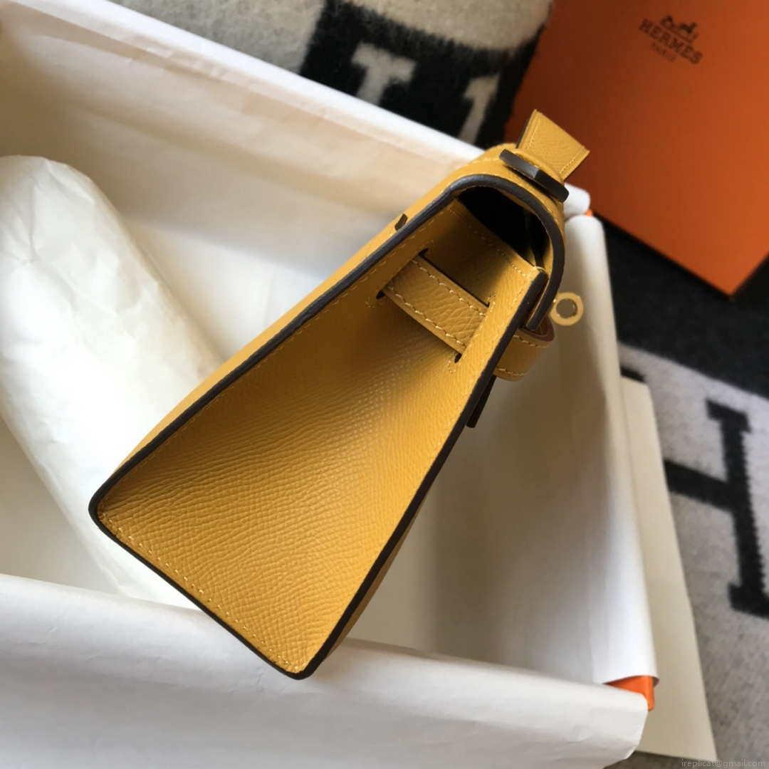 Hermes Mini Kelly Pouchette Epsom Leather H230228 Yellow