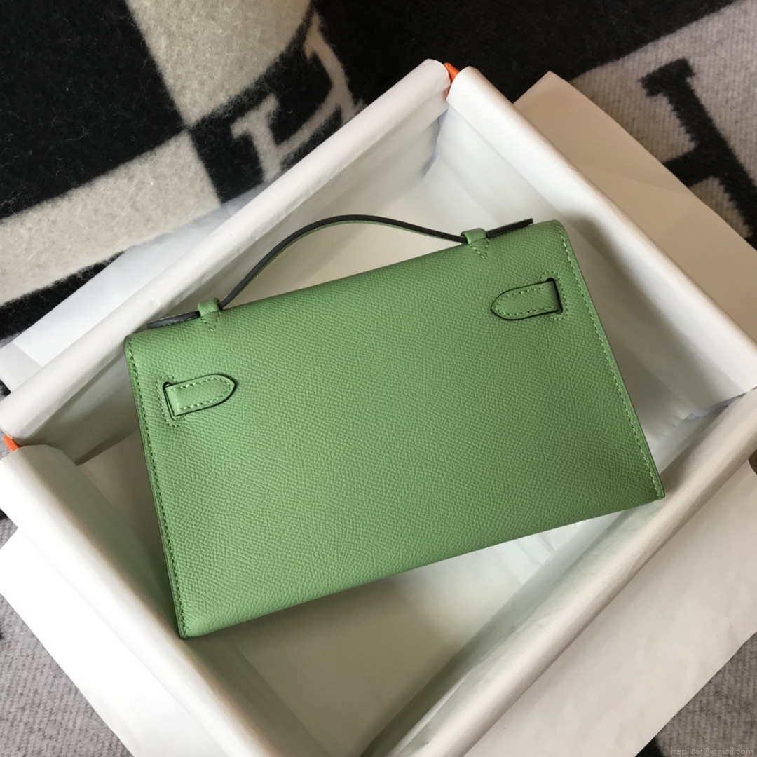 Hermes Mini Kelly Pouchette Epsom Leather H230229 Green