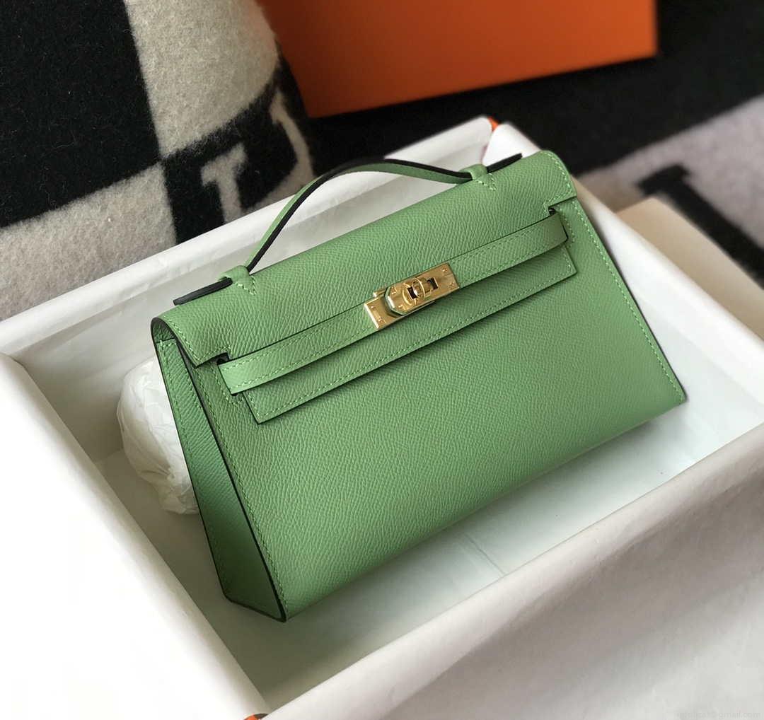 Hermes Mini Kelly Pouchette Epsom Leather H230229 Green