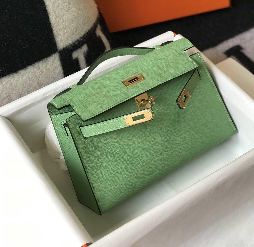 Hermes Mini Kelly Pouchette Epsom Leather H230229 Green