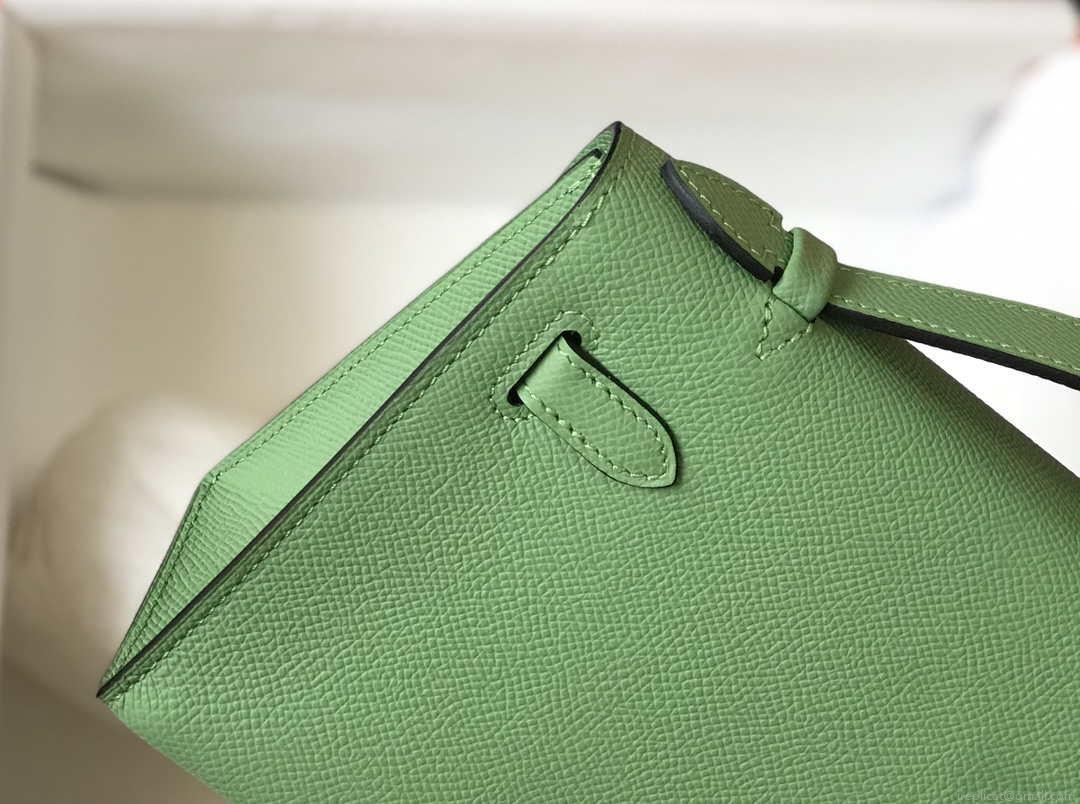 Hermes Mini Kelly Pouchette Epsom Leather H230229 Green