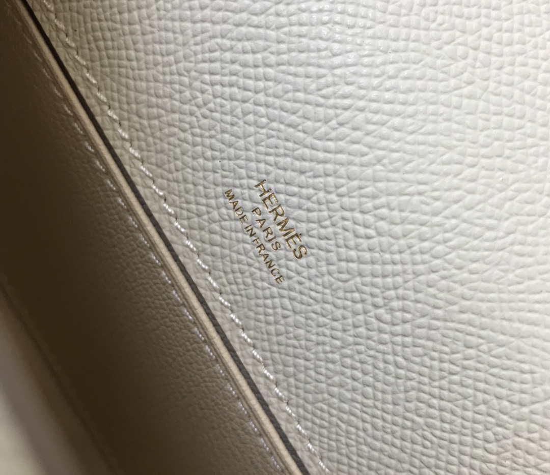 Hermes Mini Kelly Pouchette Epsom Leather H230230 White