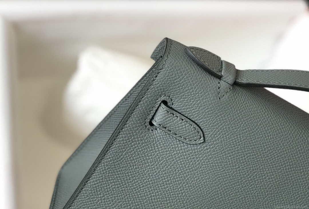Hermes Mini Kelly Pouchette Epsom Leather H230231 Almond green