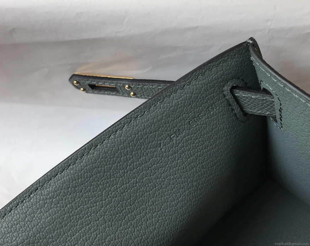 Hermes Mini Kelly Pouchette Epsom Leather H230231 Almond green