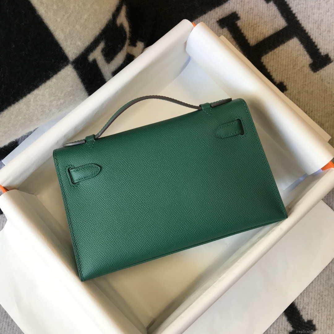 Hermes Mini Kelly Pouchette Epsom Leather H230242 Green