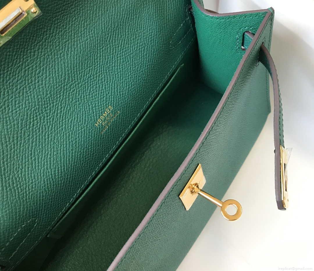 Hermes Mini Kelly Pouchette Epsom Leather H230242 Green