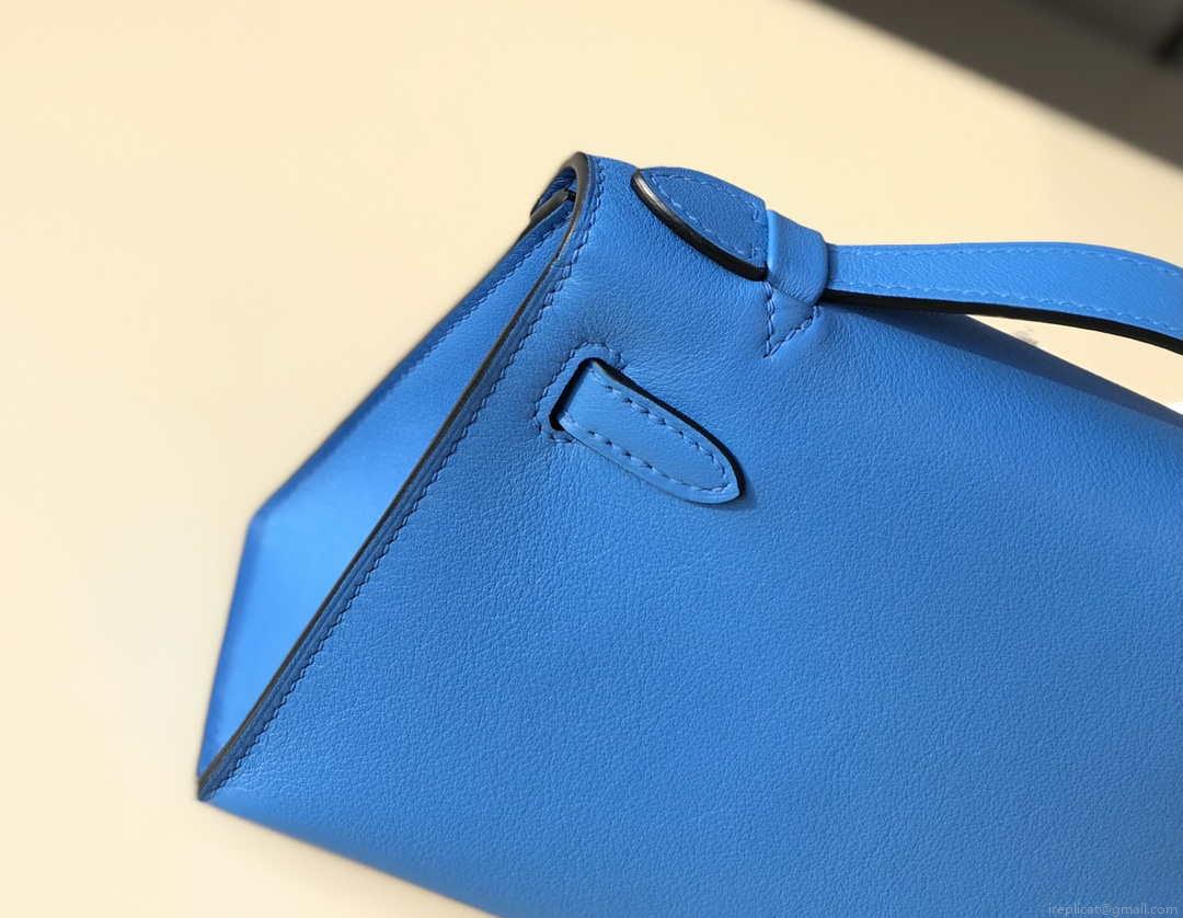 Hermes Kelly Pouchette Swift Leather clutch bag Gold H230267