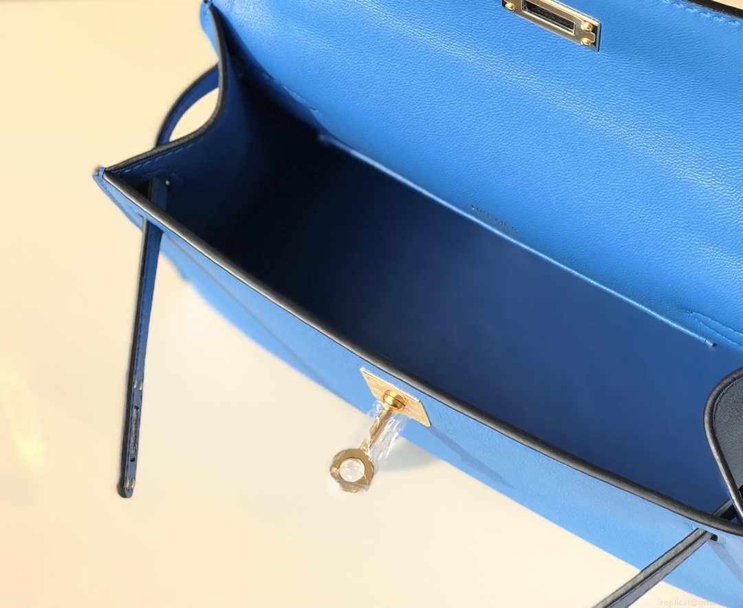 Hermes Kelly Pouchette Swift Leather clutch bag Gold H230267