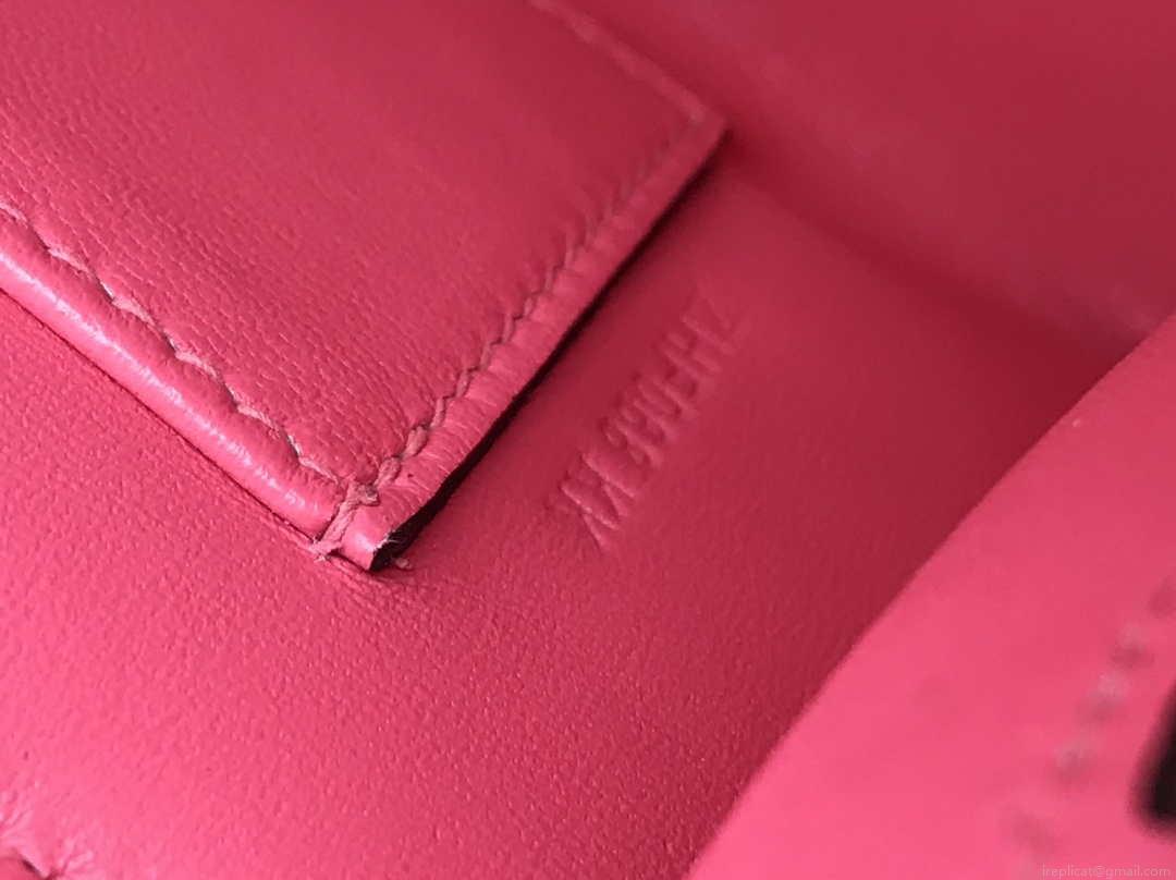 Hermes Mini Kelly Pouchette Swift Leather clutch bag Silver H230253