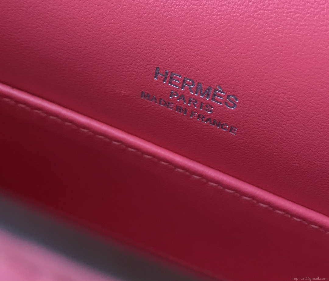 Hermes Mini Kelly Pouchette Swift Leather clutch bag Silver H230253