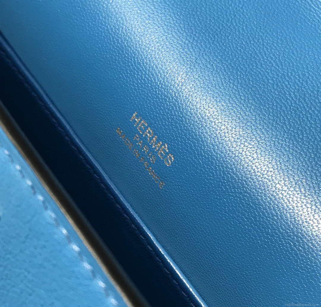 Hermes Kelly Pouchette Swift Leather clutch bag Silver H230256