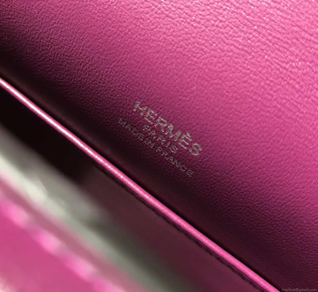 Hermes Kelly Pouchette Swift Leather clutch bag Silver H230261