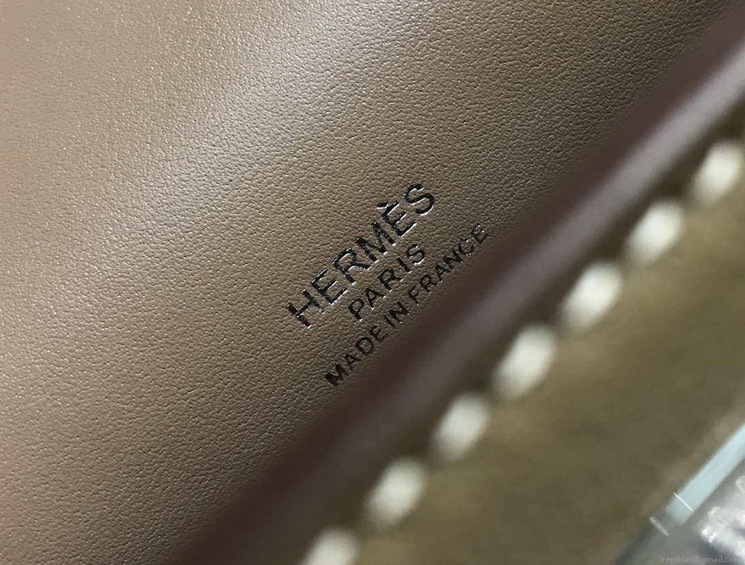 Hermes Kelly Pouchette Swift Leather clutch bag Silver H230262