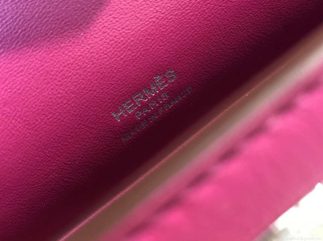 Hermes Kelly Pouchette Swift Leather clutch bag Silver H230263