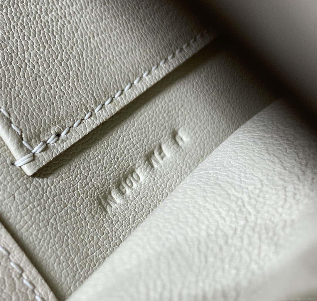 Hermes Evercolor Kelly Danse II 22cm Leather Crossbody Bag H20367 White Silver