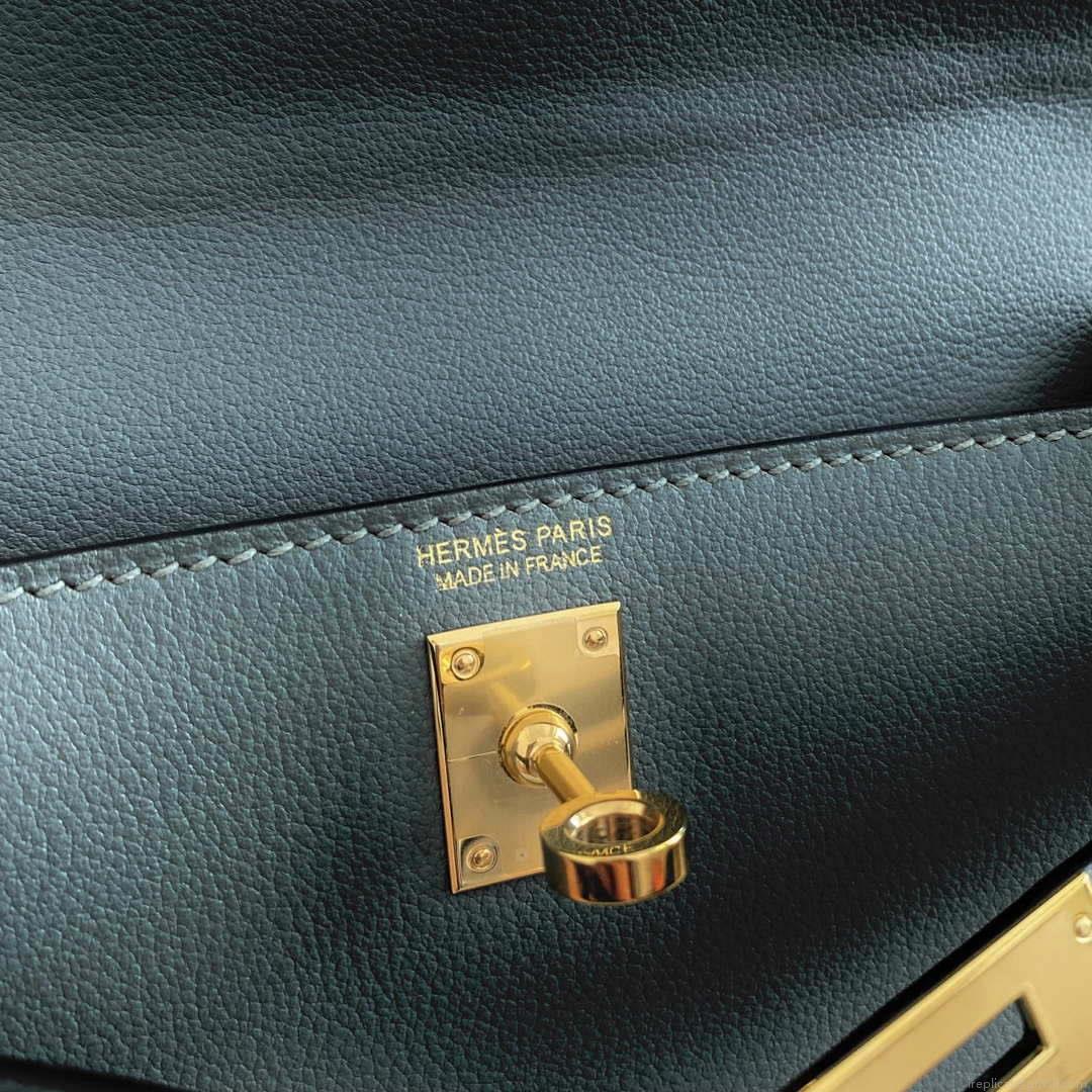 Hermes Evercolor Kelly Danse II 22cm Leather Crossbody Bag H20368 Gray