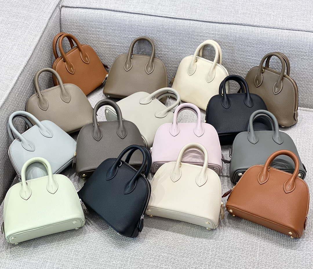 Hermes 316419 Bolide 1923 Mini Leather Bag Gray H900965