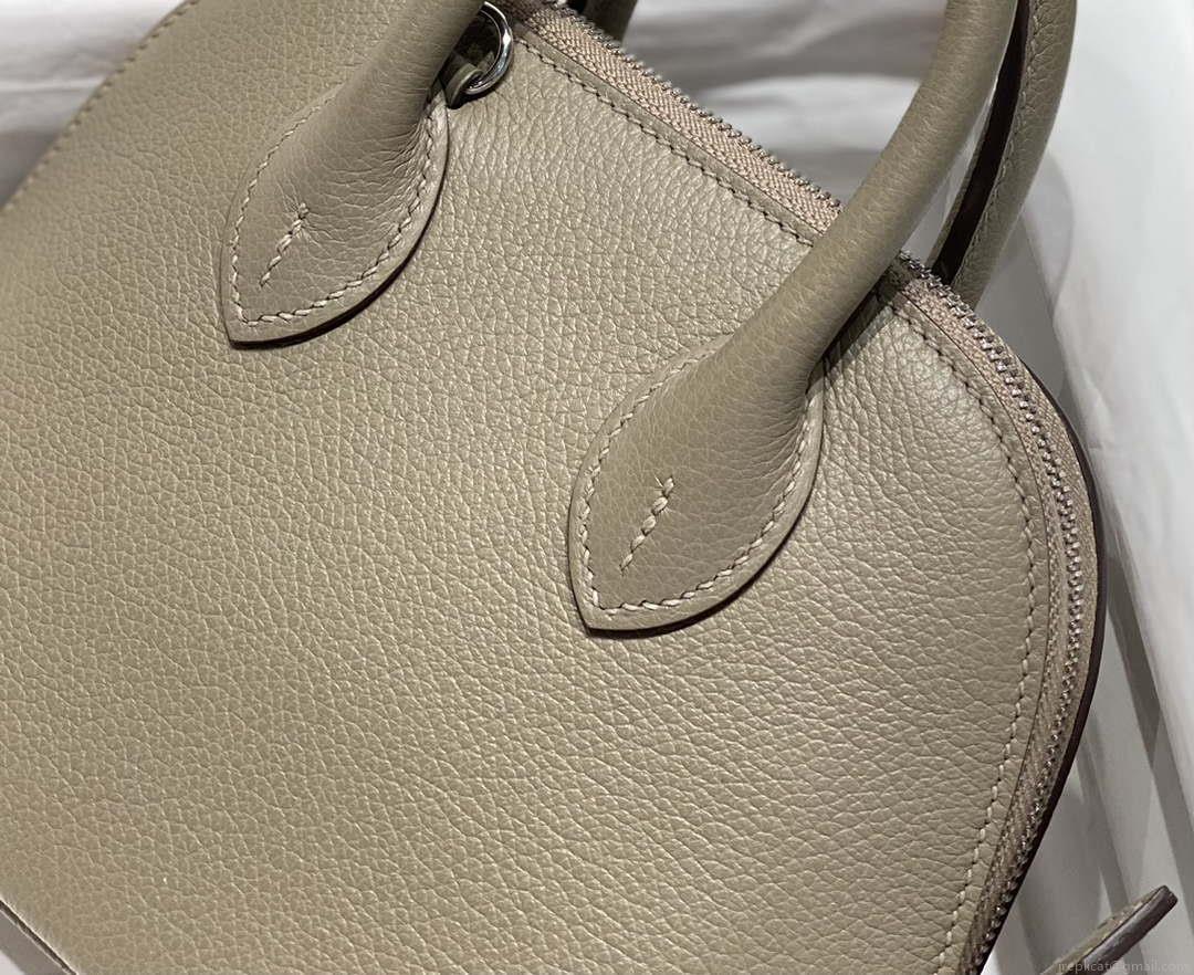 Hermes 316419 Bolide 1923 Mini Leather Bag Gray H900965