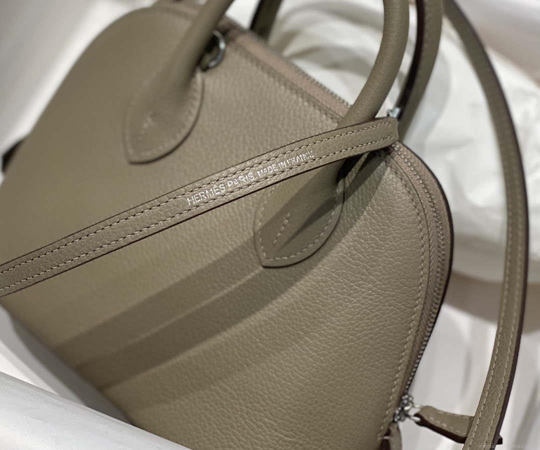 Hermes 316419 Bolide 1923 Mini Leather Bag Gray H900965