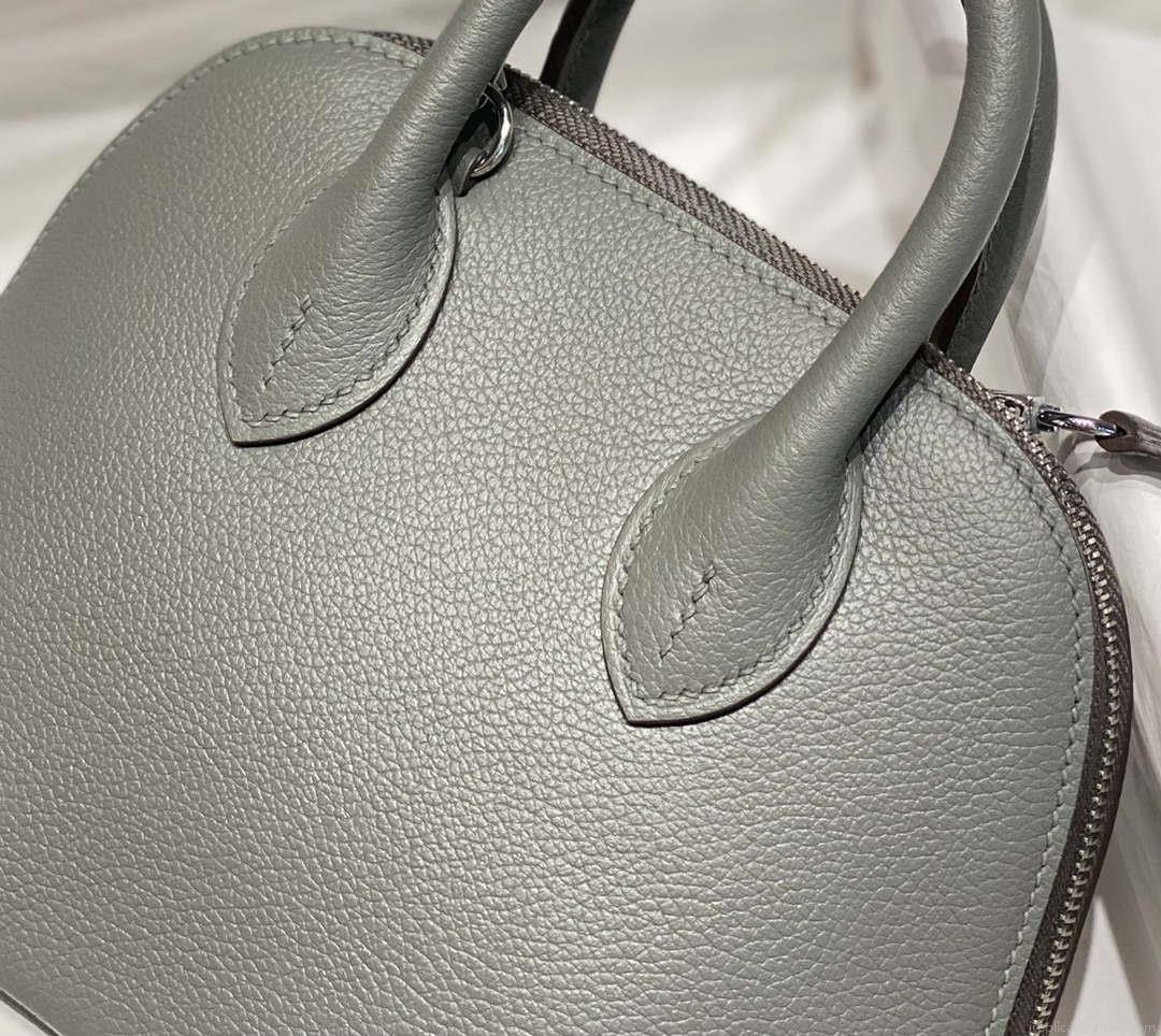 Hermes 316419 Bolide 1923 Mini Leather Bag Elephant Gray H900966