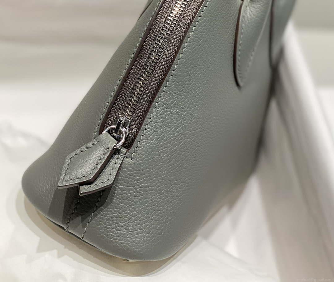 Hermes 316419 Bolide 1923 Mini Leather Bag Elephant Gray H900966