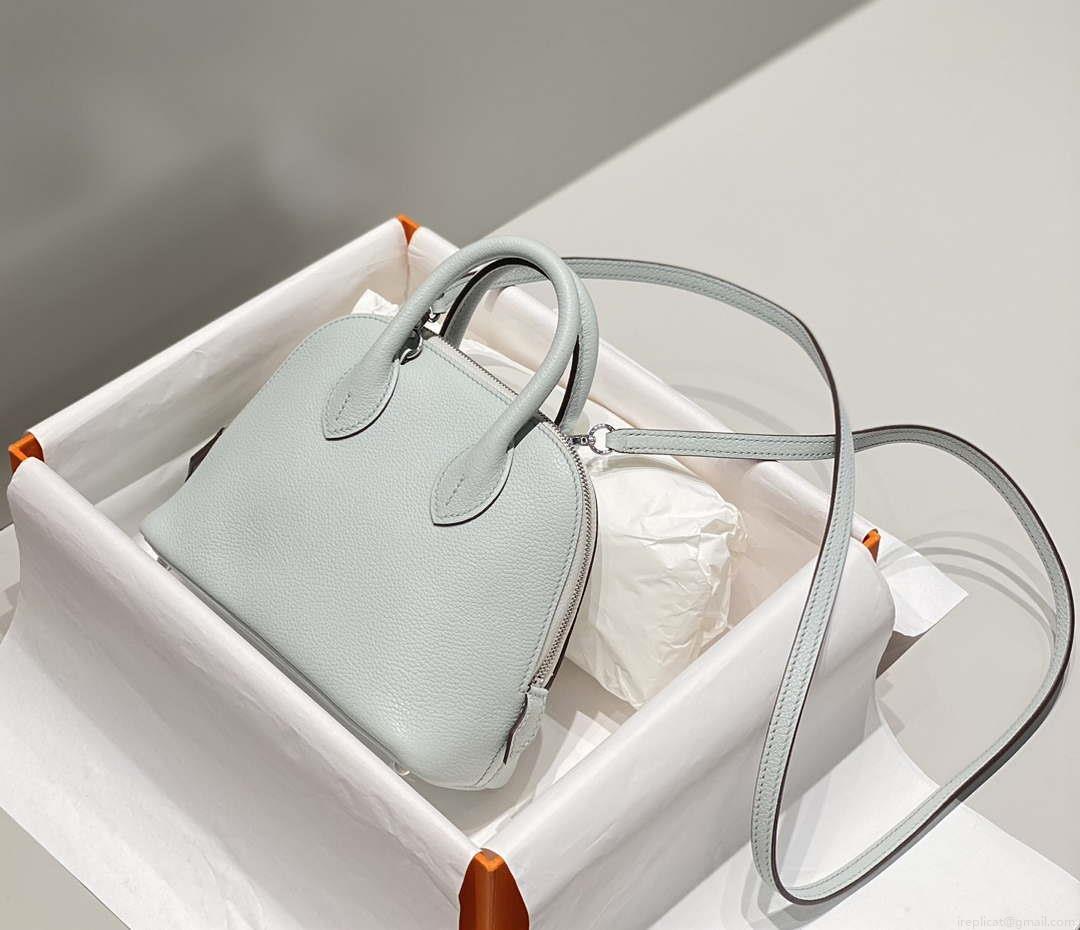 Hermes 316419 Bolide 1923 Mini Leather Bag Holy Grail Blue H900968