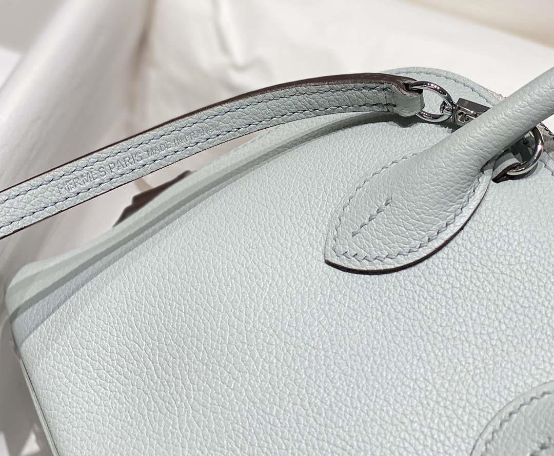 Hermes 316419 Bolide 1923 Mini Leather Bag Holy Grail Blue H900968