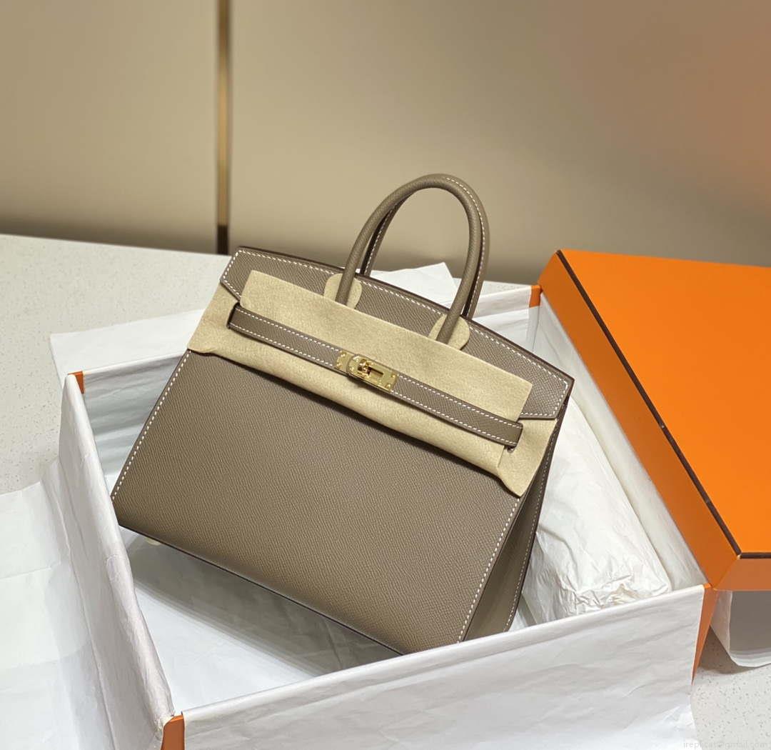Hermes Birkin Designer Tote Bag Epsom Leather 28369 elephant Gray