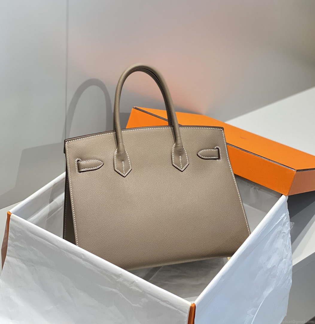 Hermes Birkin Designer Tote Bag Epsom Leather 28369 elephant Gray