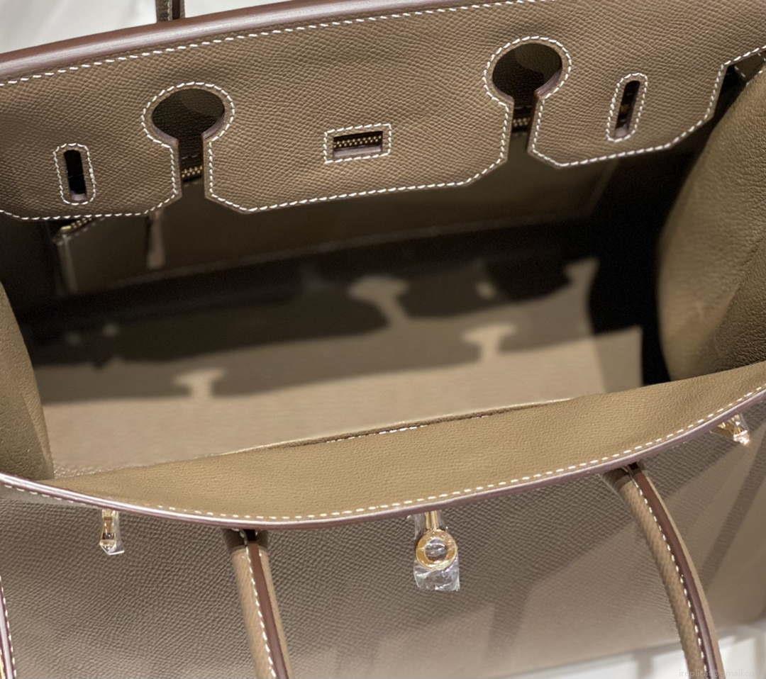 Hermes Birkin Designer Tote Bag Epsom Leather 28369 elephant Gray