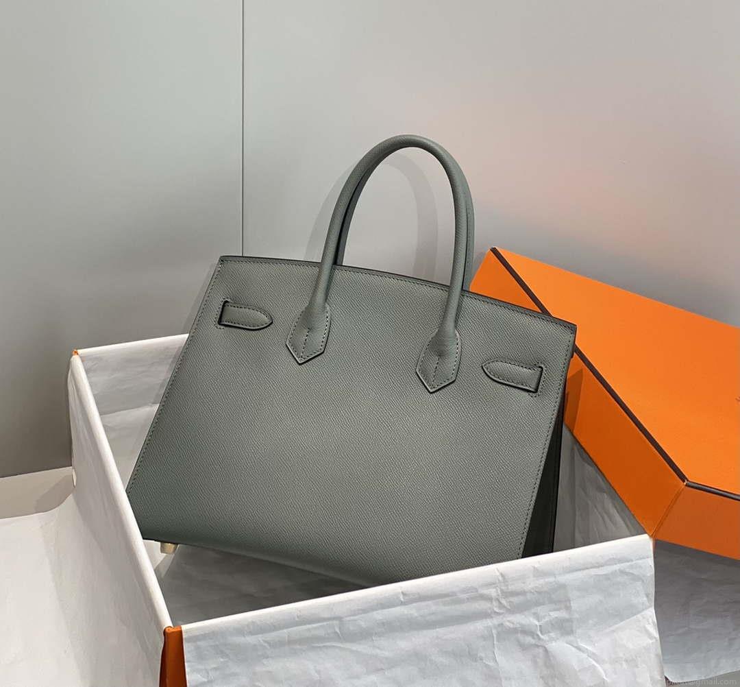 Hermes Birkin Designer Tote Bag Epsom Leather 28370 Almond Green