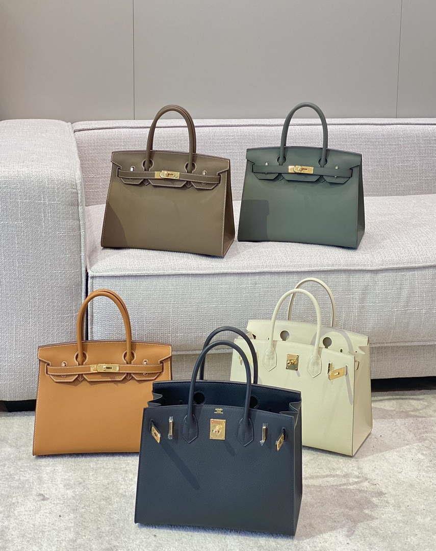 Hermes Birkin Designer Tote Bag Epsom Leather 28370 Almond Green