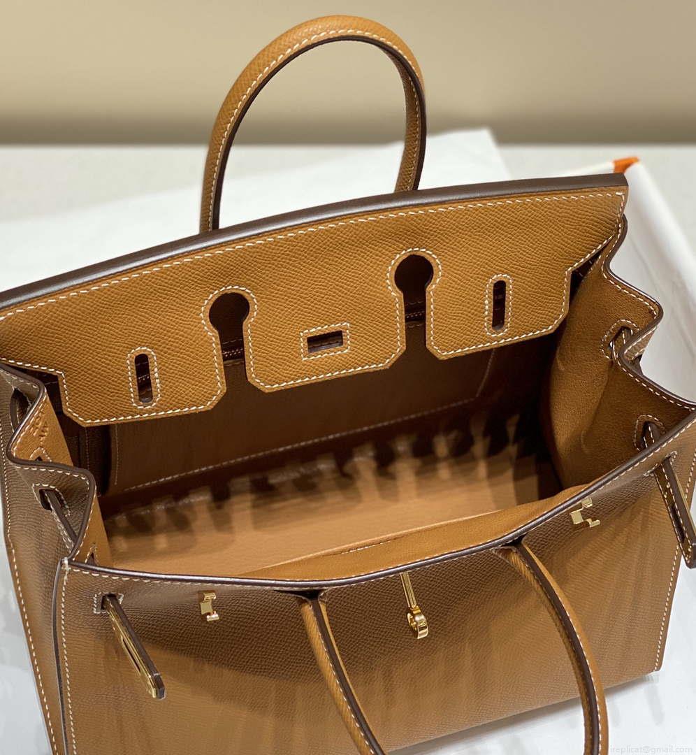 Hermes Birkin Designer Tote Bag Epsom Leather 28371 Golden brown