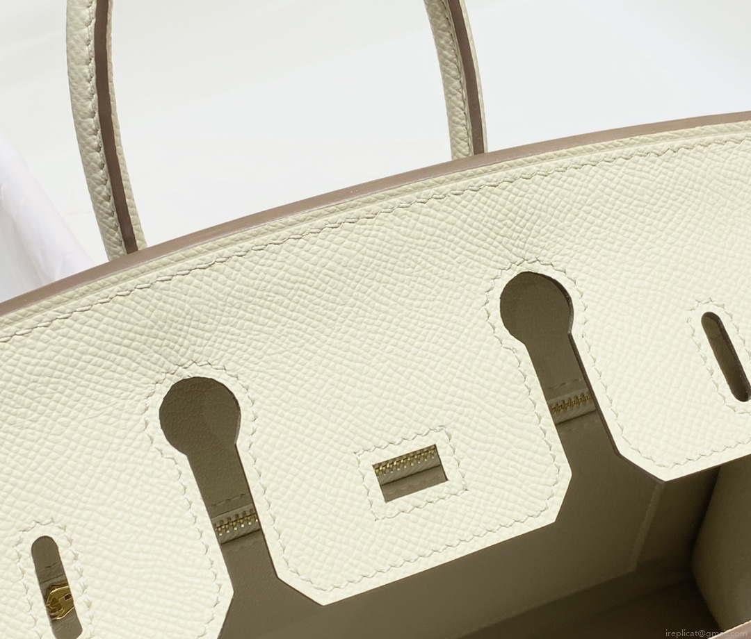 Hermes Birkin Designer Tote Bag Epsom Leather 28388 Milkshake white
