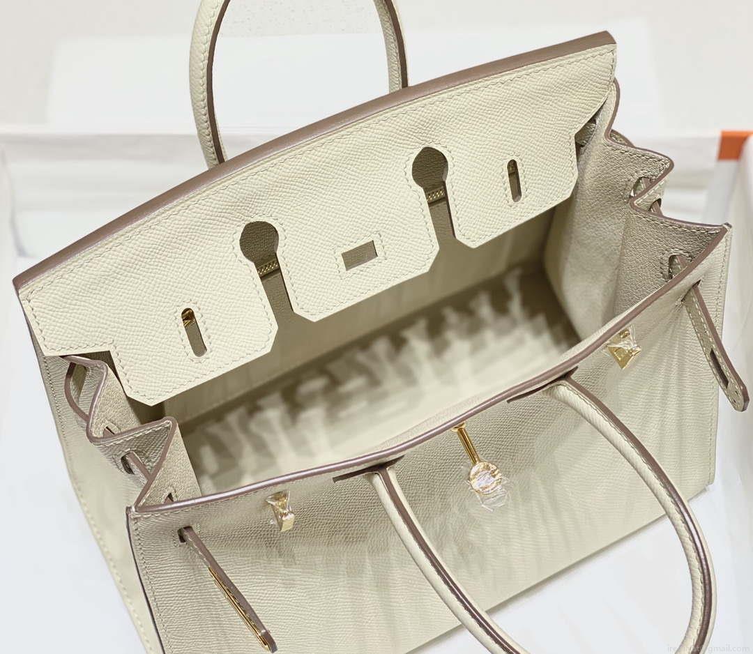 Hermes Birkin Designer Tote Bag Epsom Leather 28388 Milkshake white