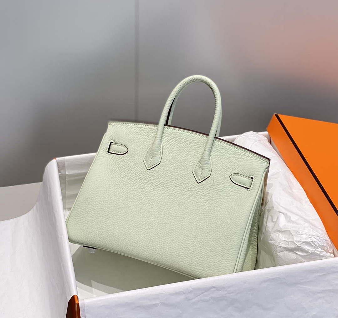 Hermes Birkin Designer Tote Bag Togo Leather 28565 bubble green